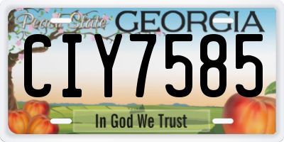 GA license plate CIY7585