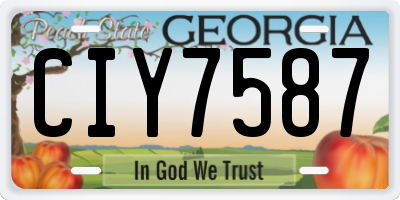 GA license plate CIY7587