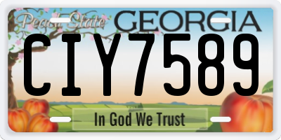 GA license plate CIY7589
