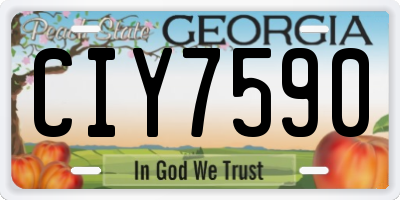 GA license plate CIY7590