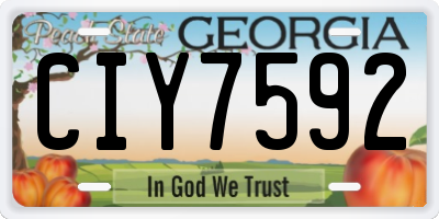 GA license plate CIY7592
