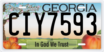 GA license plate CIY7593
