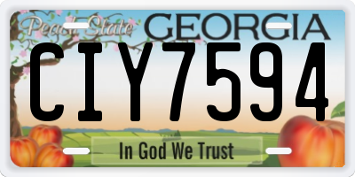 GA license plate CIY7594