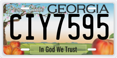 GA license plate CIY7595