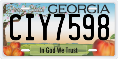 GA license plate CIY7598