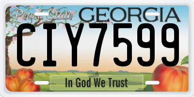 GA license plate CIY7599