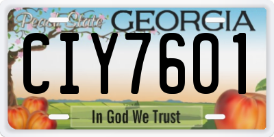GA license plate CIY7601