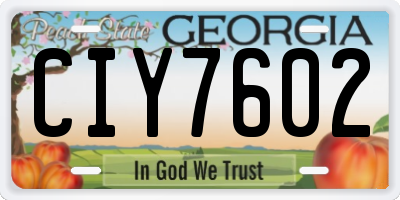 GA license plate CIY7602