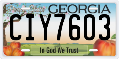 GA license plate CIY7603