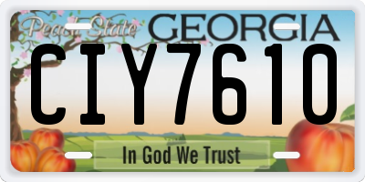 GA license plate CIY7610