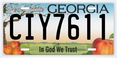 GA license plate CIY7611