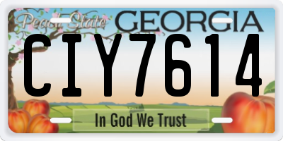 GA license plate CIY7614