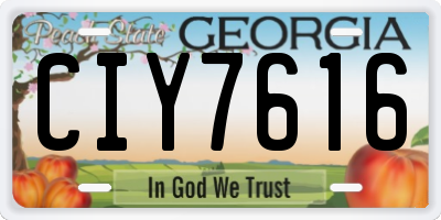 GA license plate CIY7616