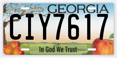 GA license plate CIY7617