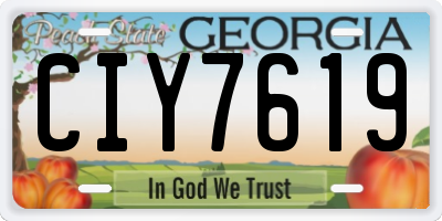 GA license plate CIY7619