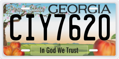 GA license plate CIY7620