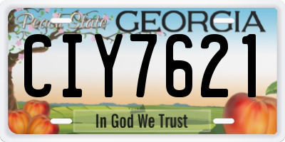 GA license plate CIY7621