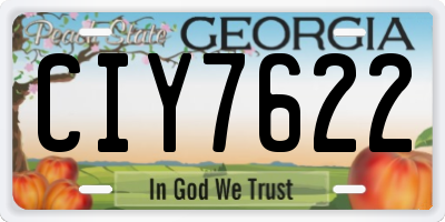 GA license plate CIY7622