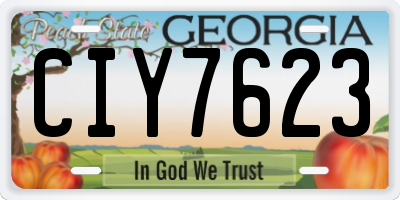 GA license plate CIY7623
