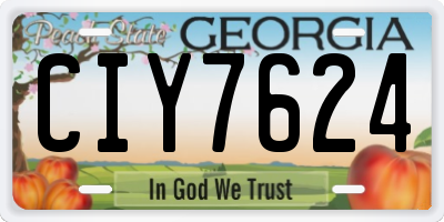 GA license plate CIY7624