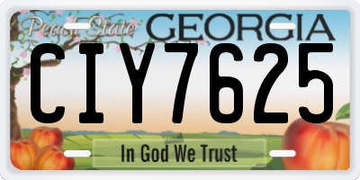 GA license plate CIY7625