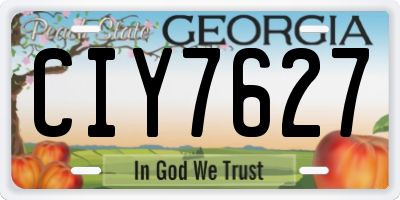 GA license plate CIY7627