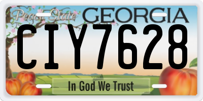 GA license plate CIY7628