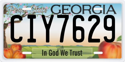 GA license plate CIY7629