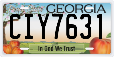 GA license plate CIY7631