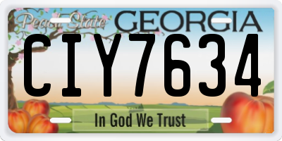 GA license plate CIY7634