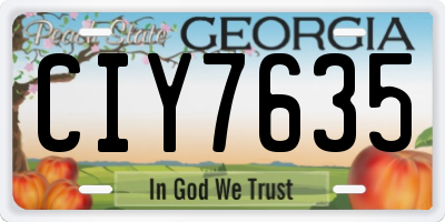 GA license plate CIY7635