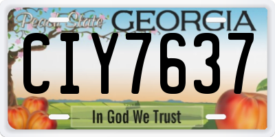 GA license plate CIY7637