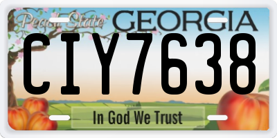 GA license plate CIY7638