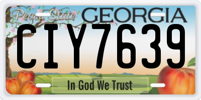 GA license plate CIY7639