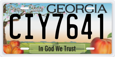 GA license plate CIY7641