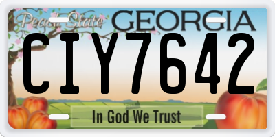 GA license plate CIY7642