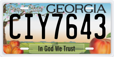 GA license plate CIY7643