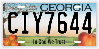 GA license plate CIY7644