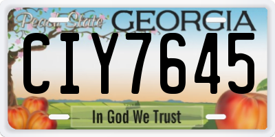 GA license plate CIY7645