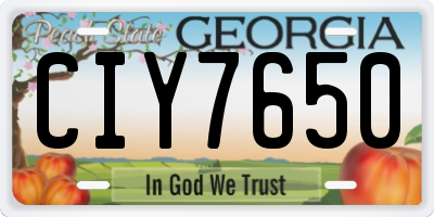 GA license plate CIY7650