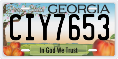 GA license plate CIY7653
