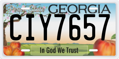 GA license plate CIY7657