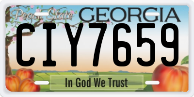 GA license plate CIY7659