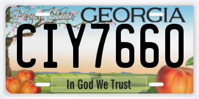 GA license plate CIY7660
