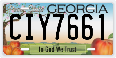 GA license plate CIY7661