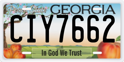 GA license plate CIY7662