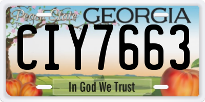 GA license plate CIY7663