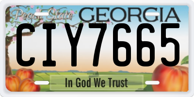 GA license plate CIY7665