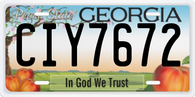 GA license plate CIY7672