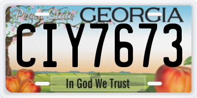 GA license plate CIY7673